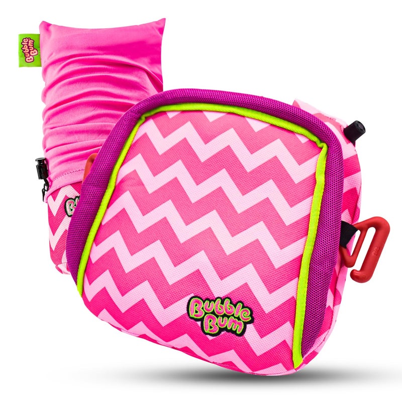 Bubblebum Booster Car Seat, Inflatable Booster Seat for Kids, Travel Carseat, Backless Portable Child Safety Seats for Car, Inflatable Seats for Cars 40-100 lbs, for 4 Year Old + Toddler, Kid - Pink - Image 1